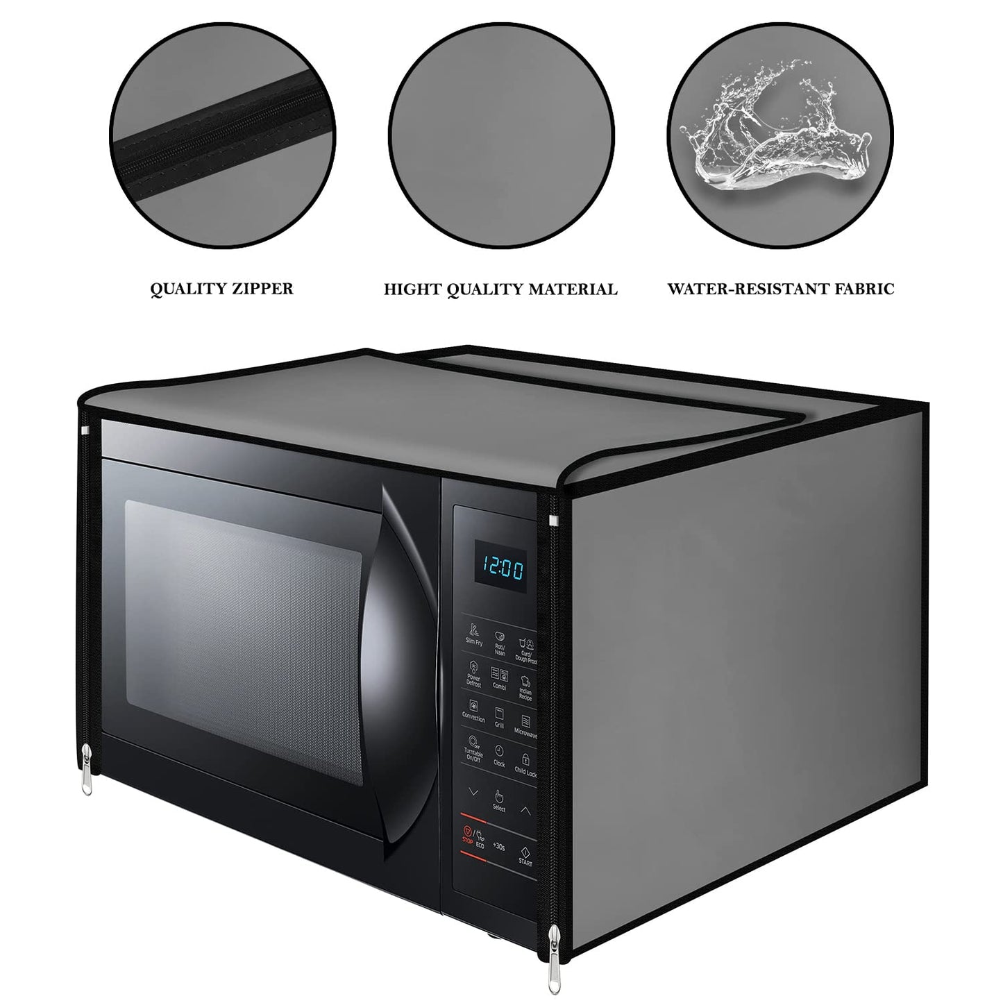Microwave Oven IFB 30 Liters Gray Cover (Dustproof & Protective, Black Border)